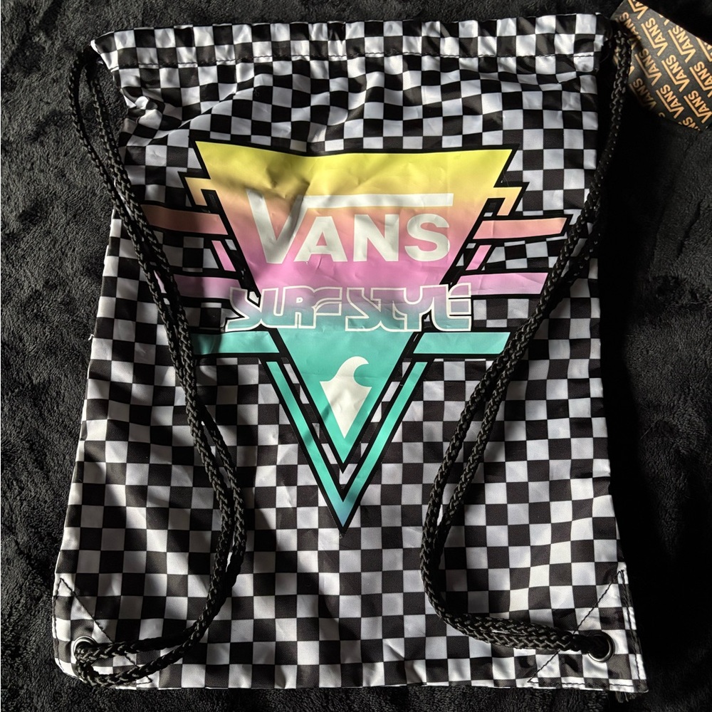 Vans Multicolor Checkered Drawstring Bag